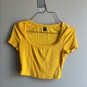 Wild Fable Sunny Yellow Ribbed Crop Top